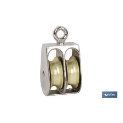 POLEA DOBLE FIJA NIQUELADA (Ø30MM) Venta unitaria