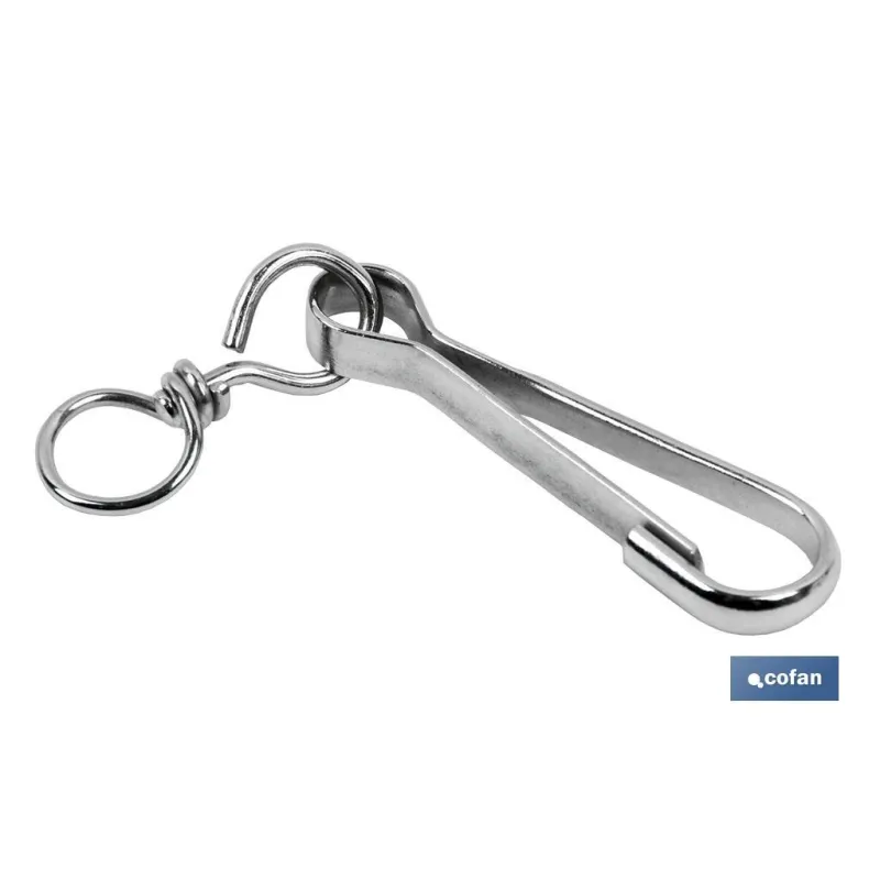 MOSQUETÓN GIRATORIO NIQUELADO 80mm