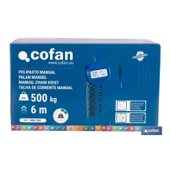 POLIPASTO MANUAL 0,5 T ELEVACIÓN 6 M