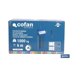 POLIPASTO MANUAL 1,0 T ELEVACIÓN 6 M