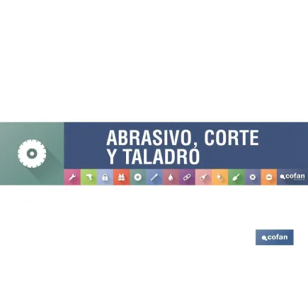 SEÑALETICA IMANTADA PARA EXPOSITOR 975 x 200 mm - ABRASIVO, CORTE Y TALADRO