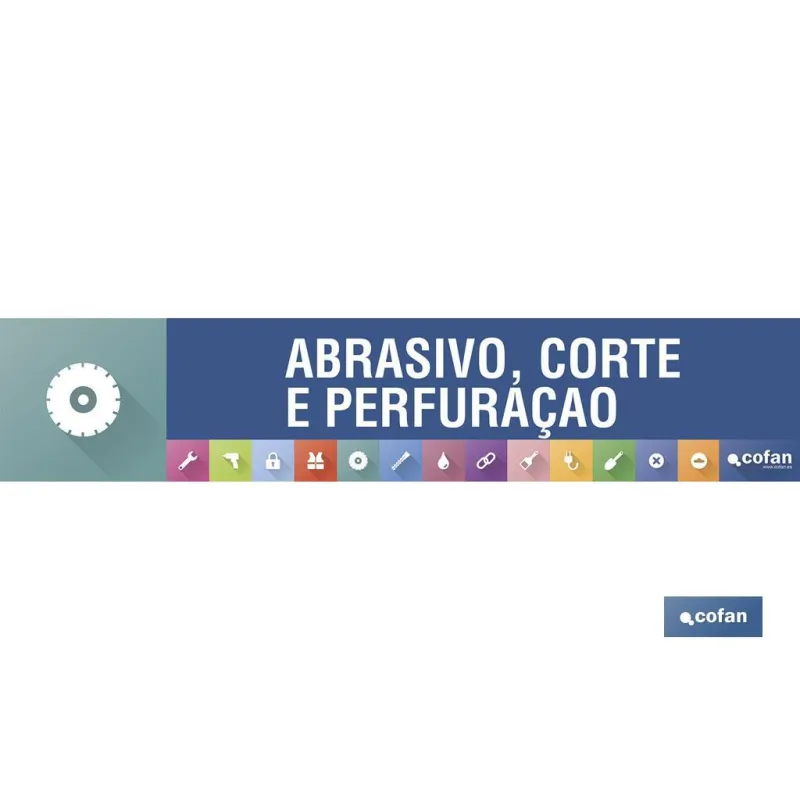 SEÑALETICA IMANTADA PORTUGUES PARA EXPOSITOR 975 x 200 mm - ABRASIVO, CORTE E PERFURAÇAO