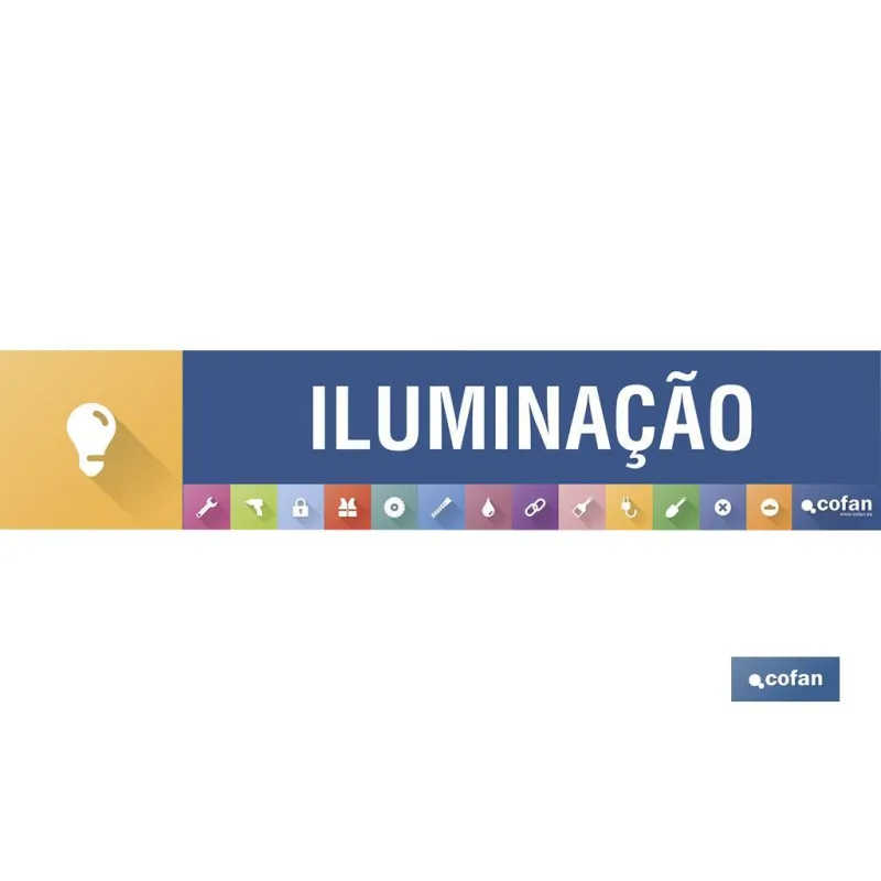 SEÑALETICA IMANTADA PORTUGUES PARA EXPOSITOR 975 x 200 mm - ILUMINAÇÃO