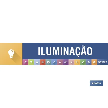 SEÑALETICA IMANTADA PORTUGUES PARA EXPOSITOR 975 x 200 mm - ILUMINAÇÃO