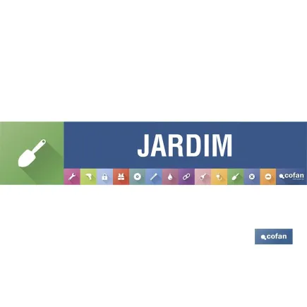 SEÑALETICA IMANTADA PORTUGUES PARA EXPOSITOR 975 x 200 mm - JARDIM