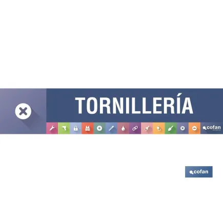 SEÑALETICA IMANTADA PARA EXPOSITOR 975 x 200 mm - TORNILLERIA
