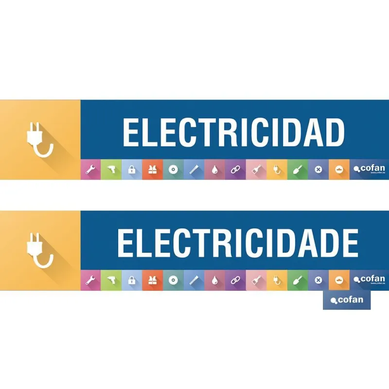 SEÑALETICA IMANTADA PARA EXPOSITOR 975 x 200 mm - ELECTRICIDAD