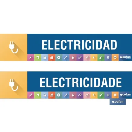 SEÑALETICA IMANTADA PARA EXPOSITOR 975 x 200 mm - ELECTRICIDAD