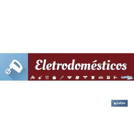 SEÑALETICA IMANTADA PORTUGUES PARA EXPOSITOR 975 x 200 mm - ELETRODOMÉSTICOS