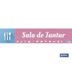 SEÑALETICA IMANTADA PORTUGUES PARA EXPOSITOR 975 x 200 mm - SALA DE JANTAR