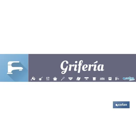 SEÑALETICA IMANTADA PARA EXPOSITOR 975 x 200 mm - GRIFERÍA