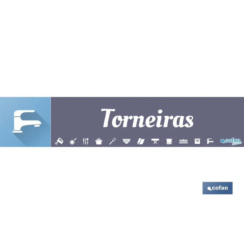 SEÑALETICA IMANTADA PORTUGUES PARA EXPOSITOR 975 x 200 mm - TORNEIRAS