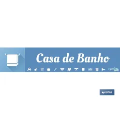 SEÑALETICA IMANTADA PORTUGUES PARA EXPOSITOR 975 x 200 mm - CASA DE BANHO