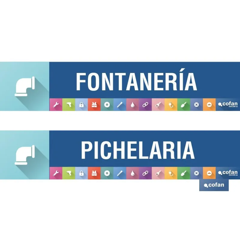 SEÑALETICA IMANTADA PARA EXPOSITOR 975 x 200 mm - FONTANERIA