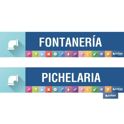 SEÑALETICA IMANTADA PARA EXPOSITOR 975 x 200 mm - FONTANERIA