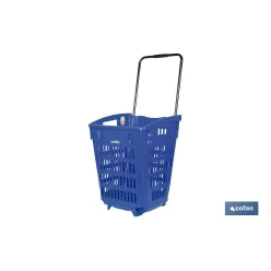 CESTA DE COMPRA CON RUEDAS Y ASA TELESCÓPICA 390X390X529 MM