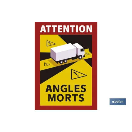 ETIQUETA ADHESIVA «ATTENTION ANGLES MORTS» CAMIONES VENTA UNITARIA