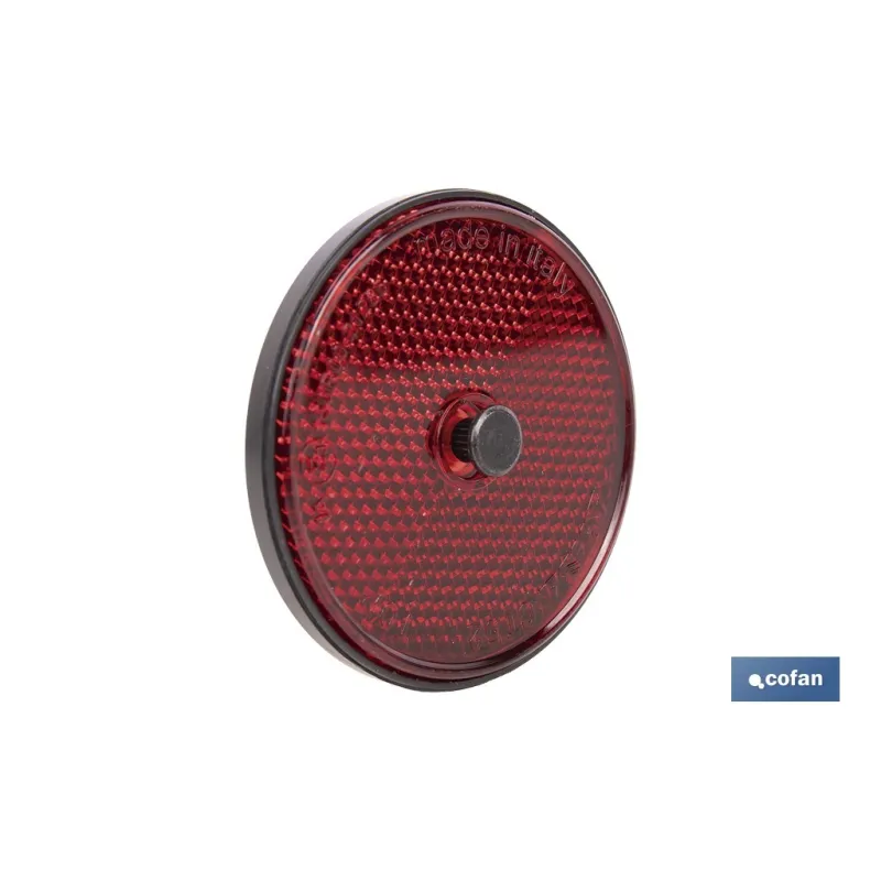 CATADIÓPTRICO REDONDO ROJO Ø 60 MM CON TORNILLO