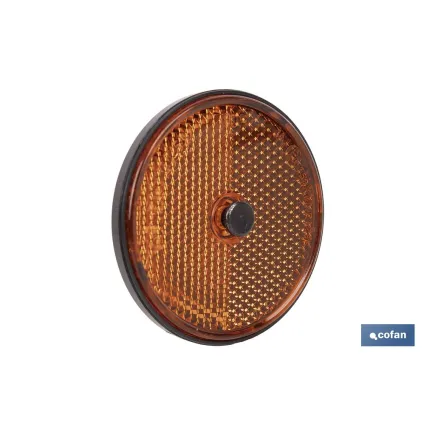 CATADIÓPTRICO REDONDO ÁMBAR Ø 60 MM CON TORNILLO