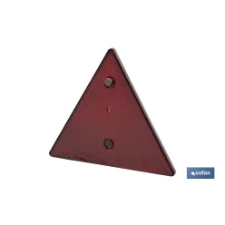 CATADIÓPTRICO TRIANGULAR ROJO 155 X 137 MM CON AGUJERO Y TORNILLOS