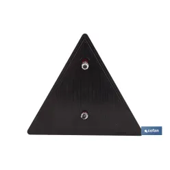CATADIÓPTRICO TRIANGULAR ROJO 155 X 137 MM CON AGUJERO Y TORNILLOS