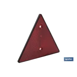 CATADIÓPTRICO TRIANGULAR ROJO 155 X 137 MM CON AGUJERO Y SIN TORNILLOS