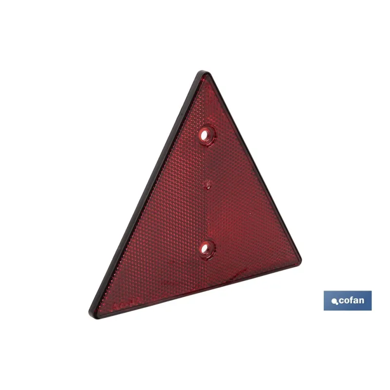 CATADIÓPTRICO TRIANGULAR ROJO 155 X 137 MM CON AGUJERO Y SIN TORNILLOS