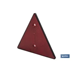 CATADIÓPTRICO TRIANGULAR ROJO 155 X 137 MM CON AGUJERO Y SIN TORNILLOS