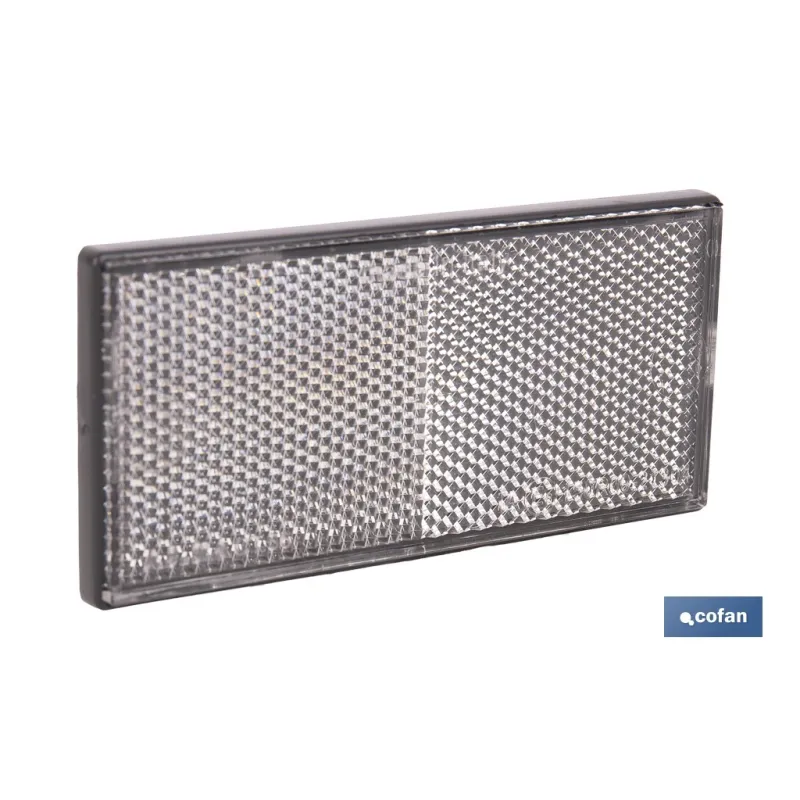 CATADIÓPTRICO RECTANGULAR BLANCO 106 X 50 MM ADHESIVO