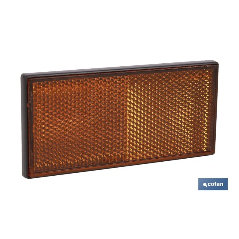 CATADIÓPTRICO RECTANGULAR ÁMBAR 106 X 50 MM ADHESIVO