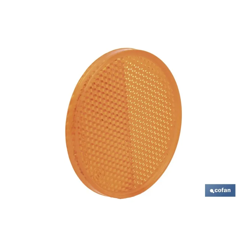 CATADIÓPTRICO REDONDO ÁMBAR Ø 60 MM ADHESIVO