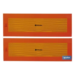 PACK DE 2 UDS. PLACA ADHESIVA V-6 PARA VEHÍCULO LARGO 565 X 195 MM