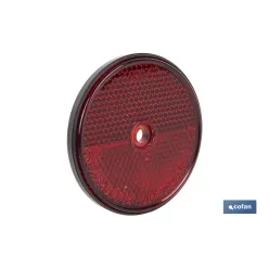 CATADIÓPTRICO REDONDO ROJO Ø60 MM CON AGUJERO SIN TORNILLO