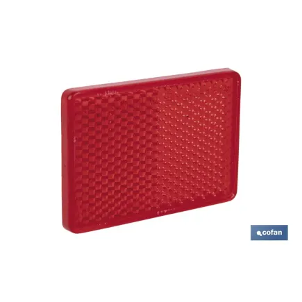 CATADIÓPTRICO RECTANGULAR ROJO 56 X 39 MM CON ADHESIVO