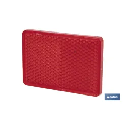 CATADIÓPTRICO RECTANGULAR ROJO 56 X 39 MM CON ADHESIVO