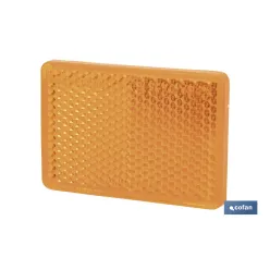 CATADIÓPTRICO RECTANGULAR ÁMBAR 56 X 39 MM CON ADHESIVO