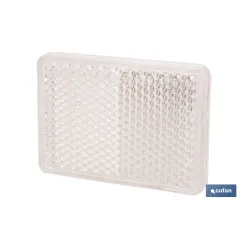 CATADIÓPTRICO RECTANGULAR BLANCO 56 X 39 MM CON ADHESIVO