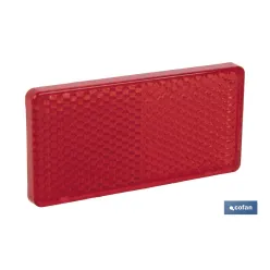 CATADIÓPTRICO RECTANGULAR ROJO 71 X 35 MM CON ADHESIVO