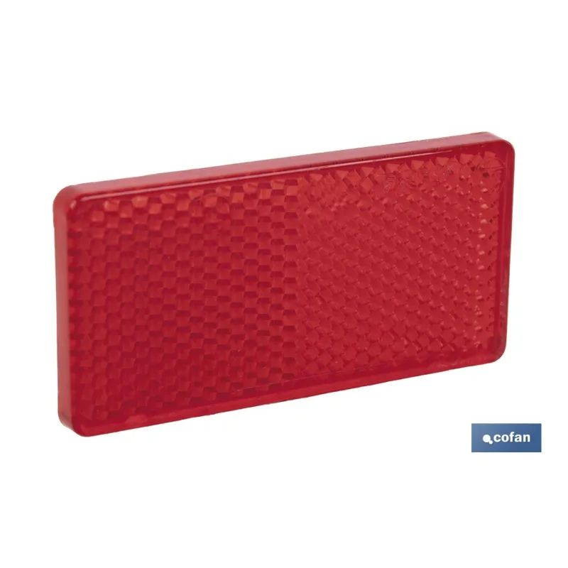 CATADIÓPTRICO RECTANGULAR ROJO 71 X 35 MM CON ADHESIVO