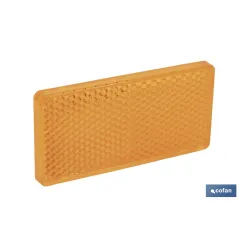 CATADIÓPTRICO RECTANGULAR ÁMBAR 71 X 35 MM CON ADHESIVO