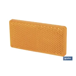 CATADIÓPTRICO RECTANGULAR ÁMBAR 71 X 35 MM CON ADHESIVO