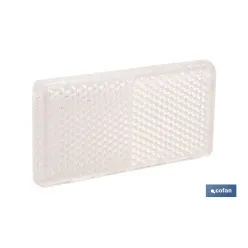 CATADIÓPTRICO RECTANGULAR BLANCO 71 X 35 MM CON ADHESIVO