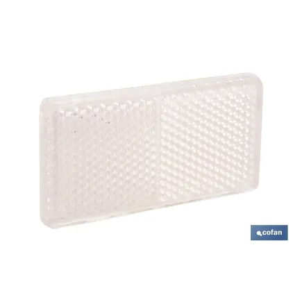 CATADIÓPTRICO RECTANGULAR BLANCO 71 X 35 MM CON ADHESIVO