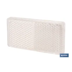 CATADIÓPTRICO RECTANGULAR BLANCO 71 X 35 MM CON ADHESIVO