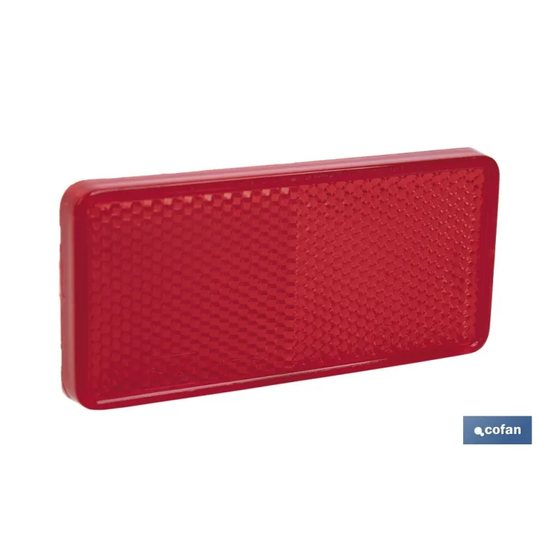 CATADIÓPTRICO RECTANGULAR ROJO 94 X 44 MM CON ADHESIVO