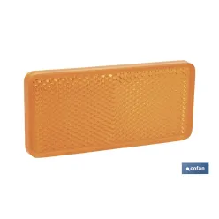 CATADIÓPTRICO RECTANGULAR ÁMBAR 94 X 44 MM CON ADHESIVO