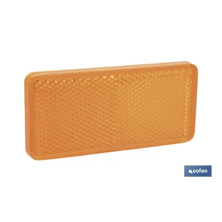 CATADIÓPTRICO RECTANGULAR ÁMBAR 94 X 44 MM CON ADHESIVO