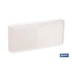 CATADIÓPTRICO RECTANGULAR BLANCO 94 X 44 MM CON ADHESIVO