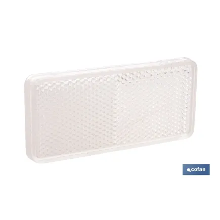 CATADIÓPTRICO RECTANGULAR BLANCO 94 X 44 MM CON ADHESIVO