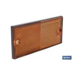 CATADIÓPTRICO RECTANGULAR ÁMBAR 106 X 50 MM CON AGUJERO SIN TORNILLO